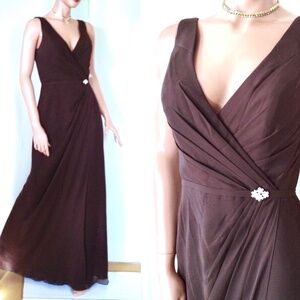 David Tutera/Gather&Gown Catherine Bridesmaid Formal Gown Dress MINK Brown~4~NWT